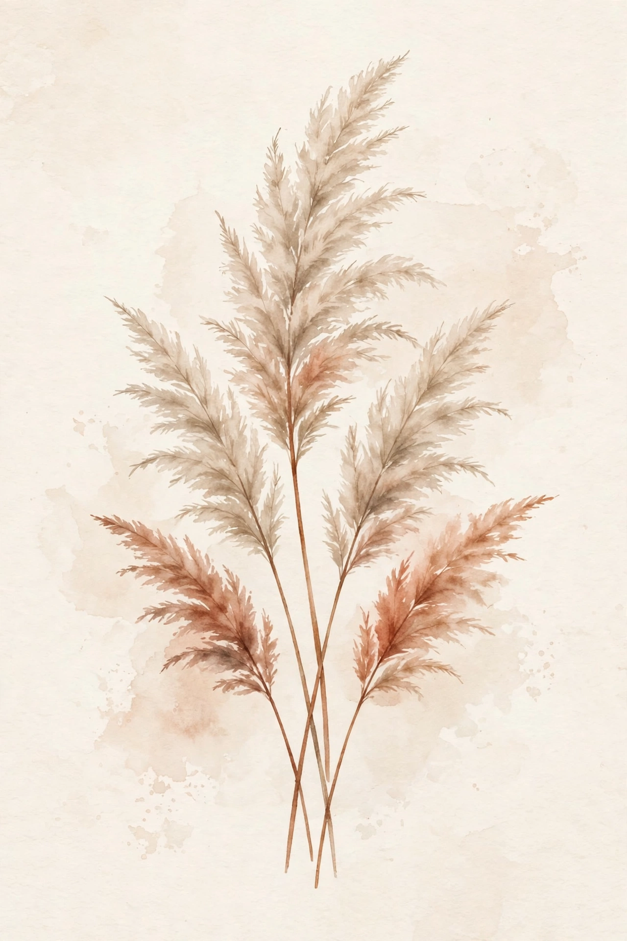 Watercolor pampas grass print